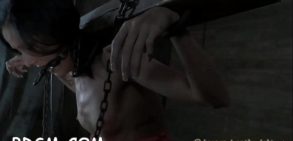  Restrained girl made to submit to fellow horny demands